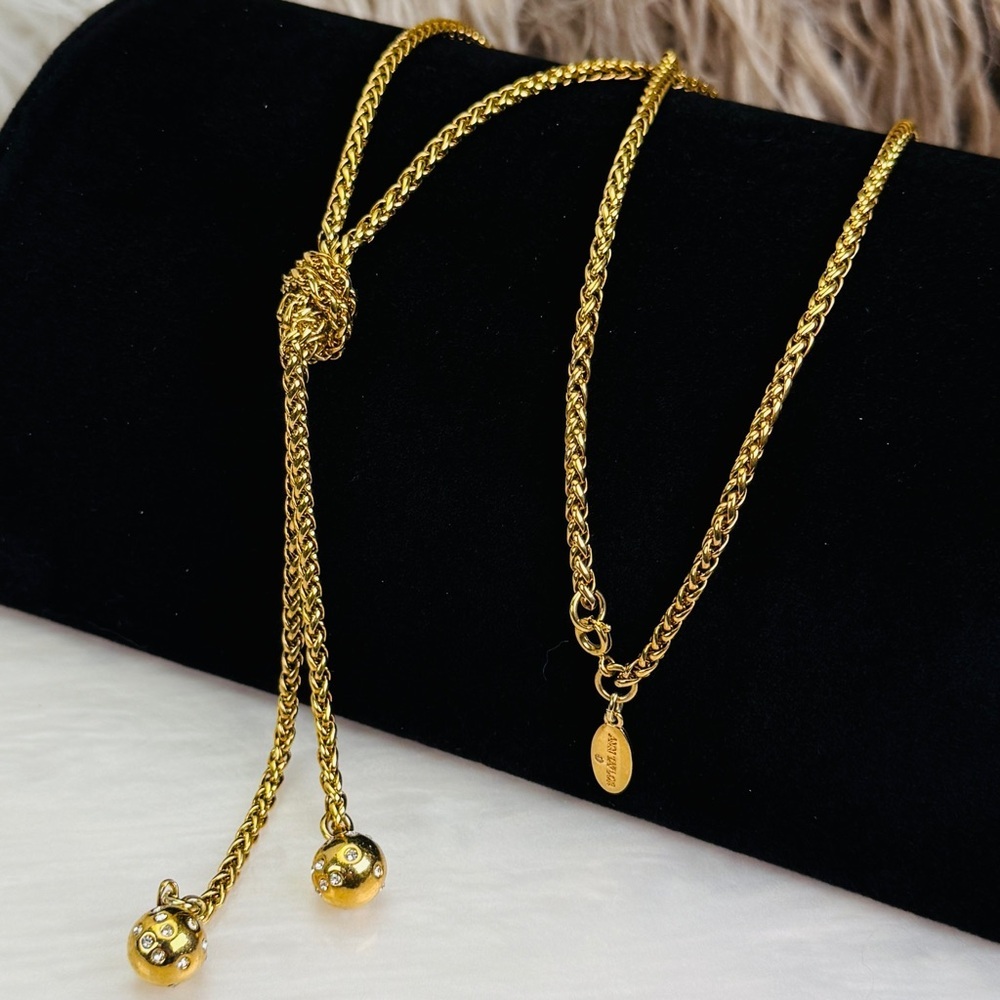 Beautiful aged goldtone, vintage, Ann Taylor Long necklace